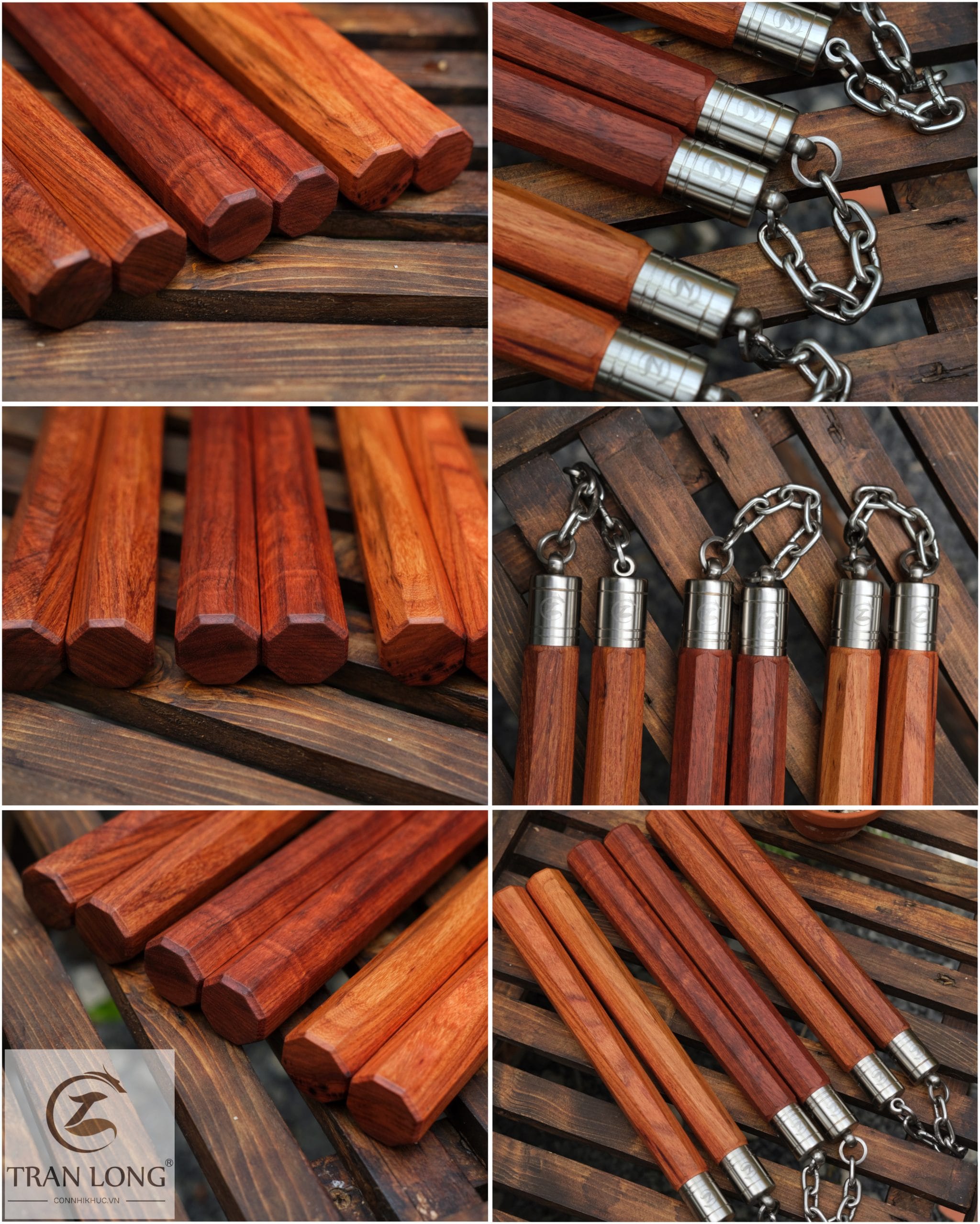 bộ sưu tập côn nhị khúc gỗ giáng hương