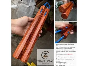 Côn nhị khúc Gỗ Cẩm Lai dây dù