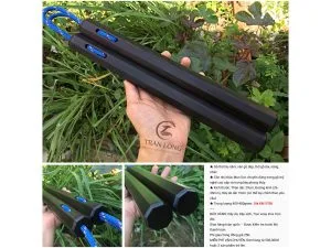 Côn nhị khúc Gỗ Mun Sọc dây dù